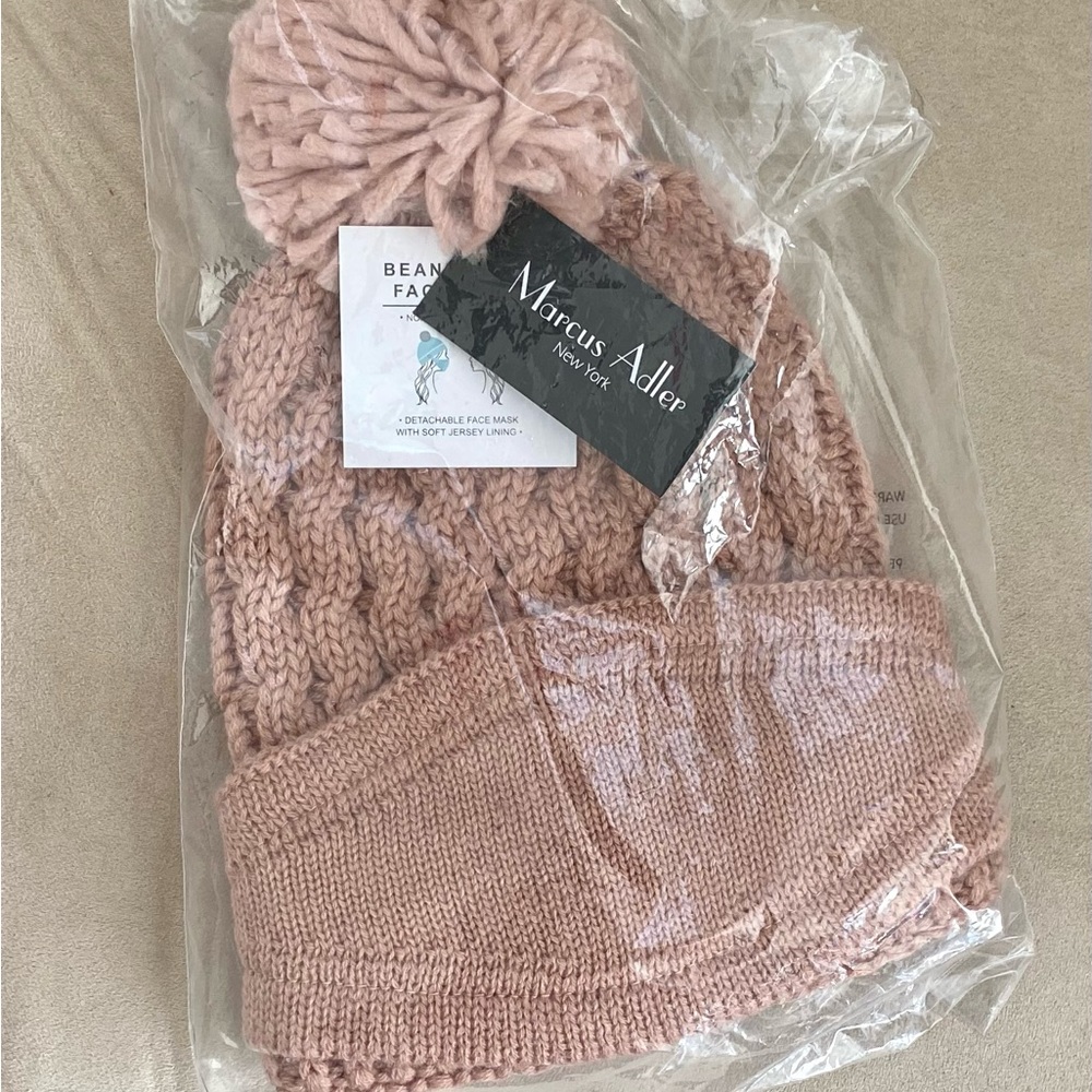 Marcus Adler Knit Pom-Pom Hat and Mask